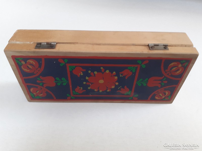 Old folk motif painted wooden box flower box souvenir