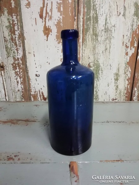 Patikai üveg, kobaltkék színű, 19. század végi, 20. század elejei