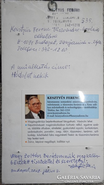Kesztyűs Ferenc - Tűzzománc kép - Hódolat nekik