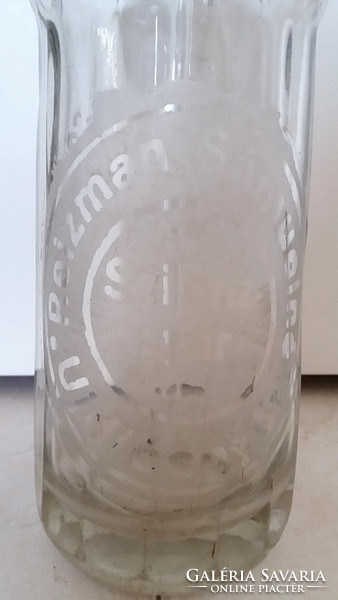 Régi szódásüveg Reizman Sámuelné Újdiósgyőr Szikvízgyár feliratos szódás üveg