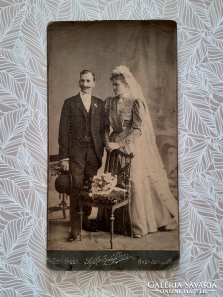 Antik esküvői fotó Székely és társa fotográfus Budapest régi műtermi fénykép