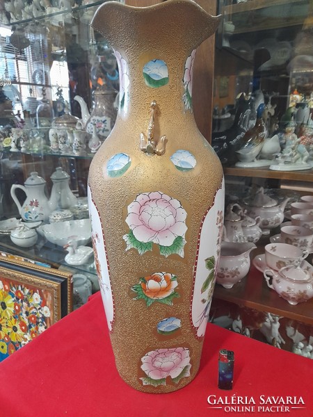 Kínai Virágmintás,Nagyméretű Porcelán Padló Váza. 80 cm.