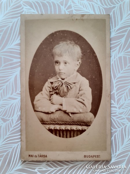 Antique children's photo today's elf and his companion photographer old studio photo little boy