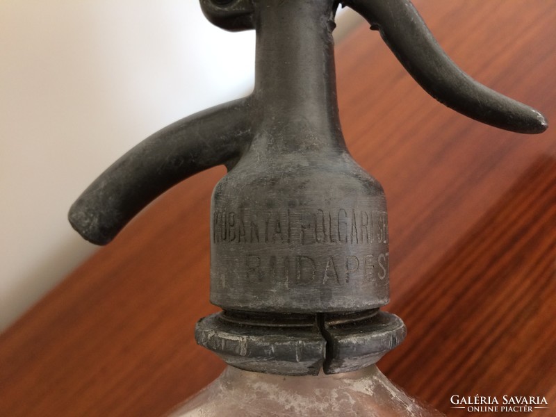 Régi kis szódásüveg Kőbányai Polgári Serfőző Szikvízgyára Budapest feliratos 1933 fejazonos szódás