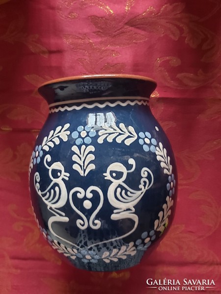 Hófmezővásárhely ceramic silk with a pair of pigeons