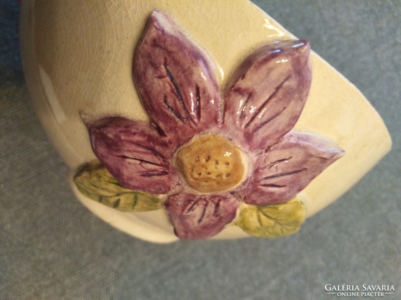 Handmade ceramic bowl - with flowers / muesli