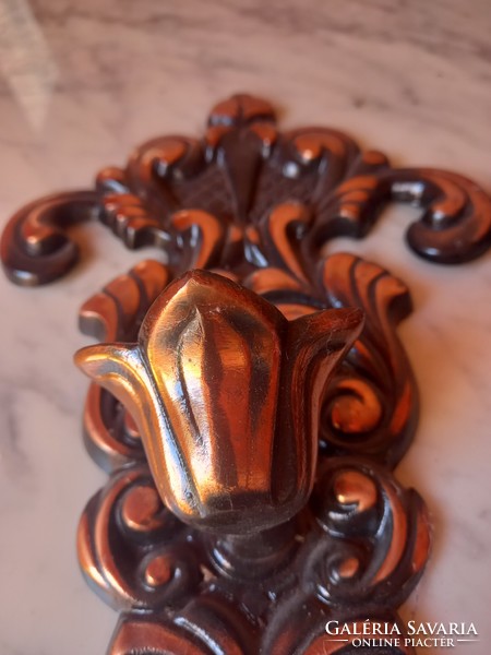 25 Cm 2 wall metal candle holders bronzed for sale