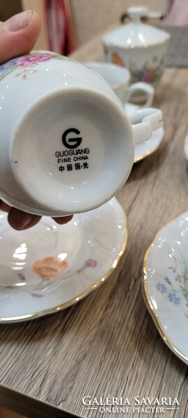 GUOGUANG FINE CHINA Porcelán Teáskészlet.