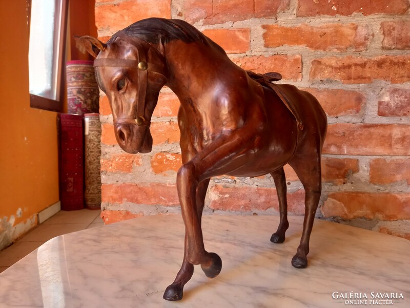 Huge leather horse sculpture art deco art nouveau negotiable