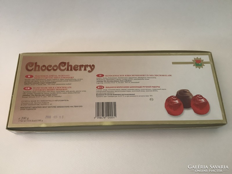Régi papír bonbonos doboz - ChocoCherry meggydesszert