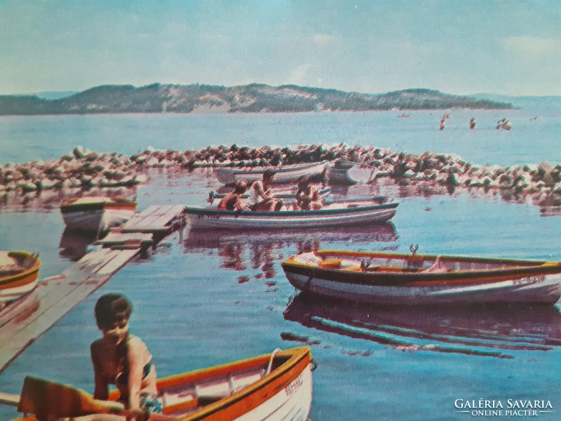 Retro postcard 1964 Balaton boat old postcard