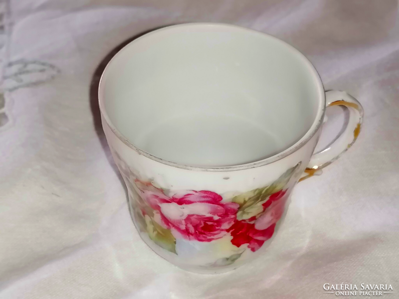 Vintage tojáshéj porcelán rózsás mokkás csésze