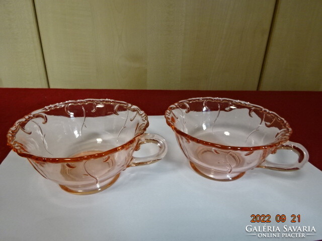 Antique glass tea cup, champagne color, two pieces in one. He has! Jokai.