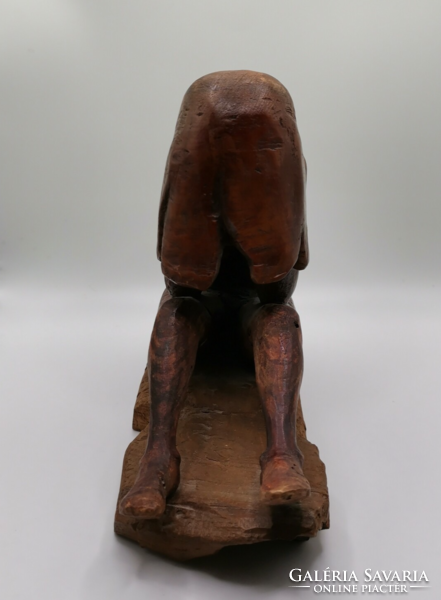 Female nude wooden sculpture