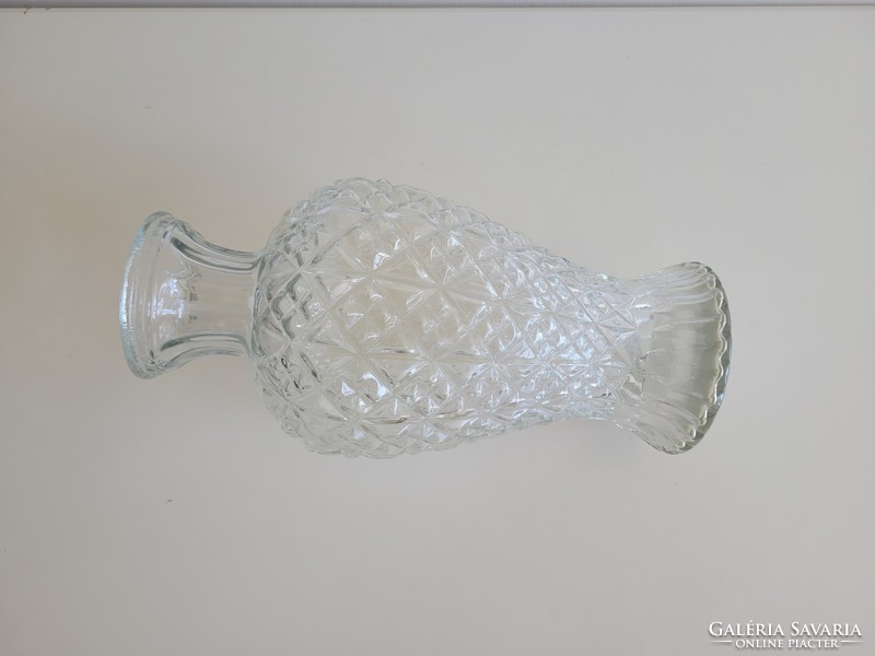 Régi vintage nagy méretű vastag art deco üvegváza 31,5 cm üveg váza