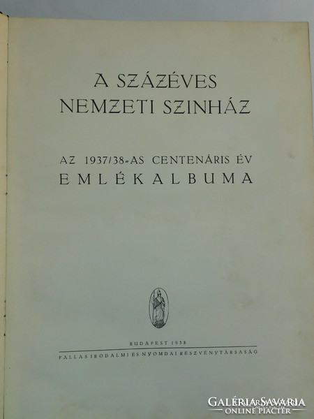 A százéves Nemzeti Színház - 1938-as kiadvány