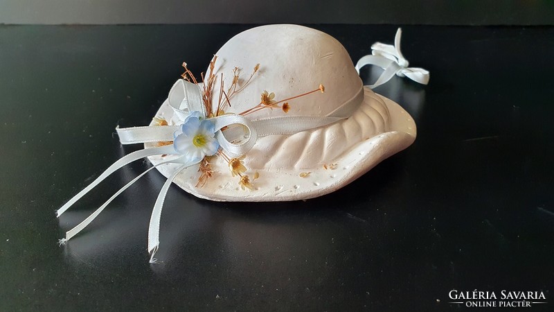 Small, plaster, women's hat. For decoration.
