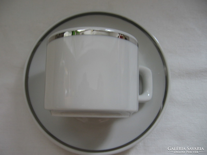 Mocha cup with silver stripe qualitats porcelain picco