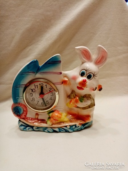 Old table clock rabbit