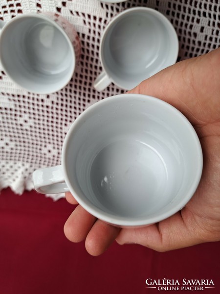 Retro mokkás 5.5 cm magas  Zsolnay  mokkás piros csíkos csészék porcelán bögre bögrék  Gyűjtői darab