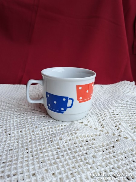 Retro cocoa Zsolnay polka dot, polka dot cup pattern mug, nostalgia collector's item
