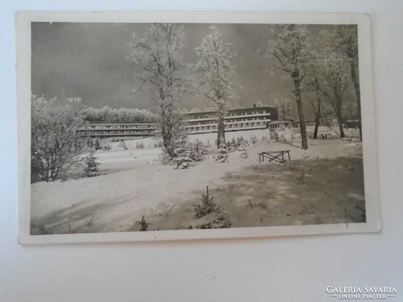 D190722 old postcard blue sky blue hotel photo sheet 1950 k
