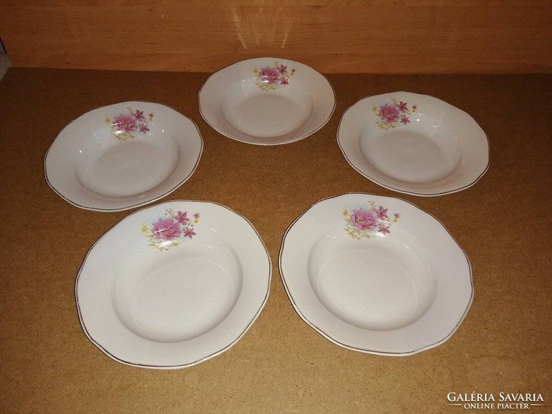 Old porcelain classic deep plate 5 pieces in one dia. 22 cm (2p)