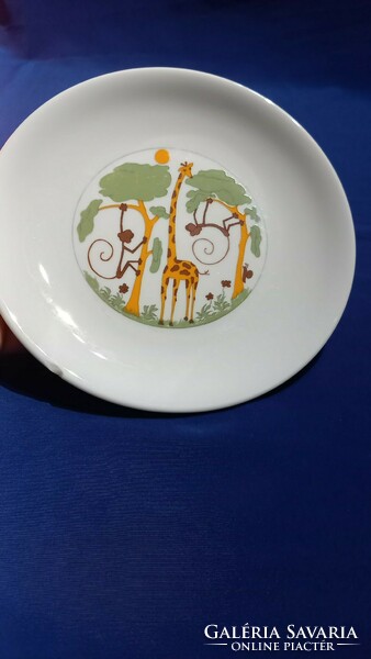 Alföldi children's plate with giraffe monkey (damaged)