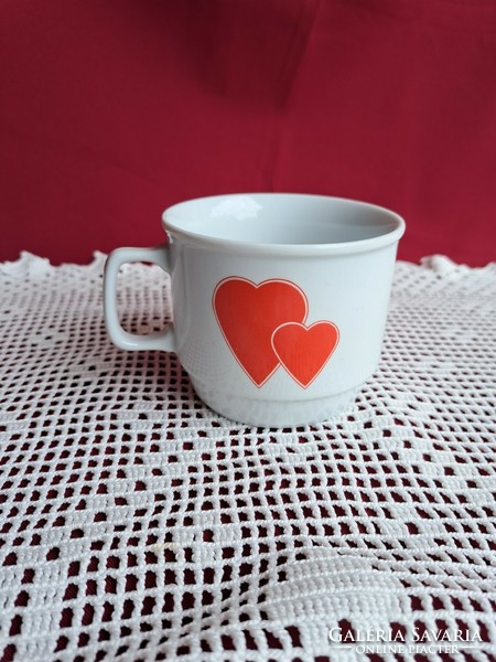 Retro cocoa Zsolnay life insurance mug, nostalgia collector's item