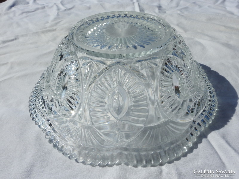 Old cast glass serving bowl - centerpiece