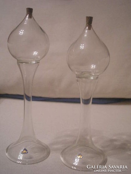 N1 Art decó fürdőolaj illatosító üvegek tűz zománc díszes-ritkaságok 26- 27 cm hibátlanok