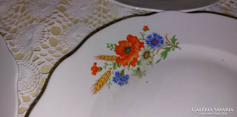 Zsolnay, ritka pipacsos-búzavirágos mintával tányérok