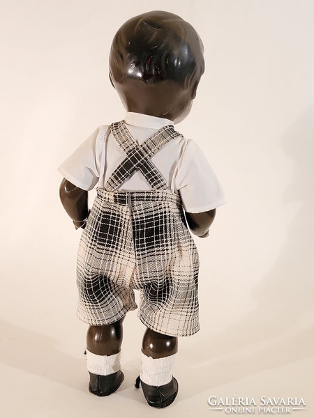 Technoplast horlave black celluloid doll 46cm | panenka cernoska black doll antique old toy doll