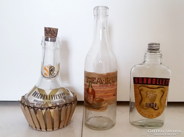 Old liqueur rum beverage labeled bottle witch drop retro tea-rum wine bar 3 pcs