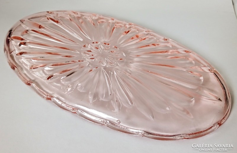 Salmon colored glass bowl 32x17cm