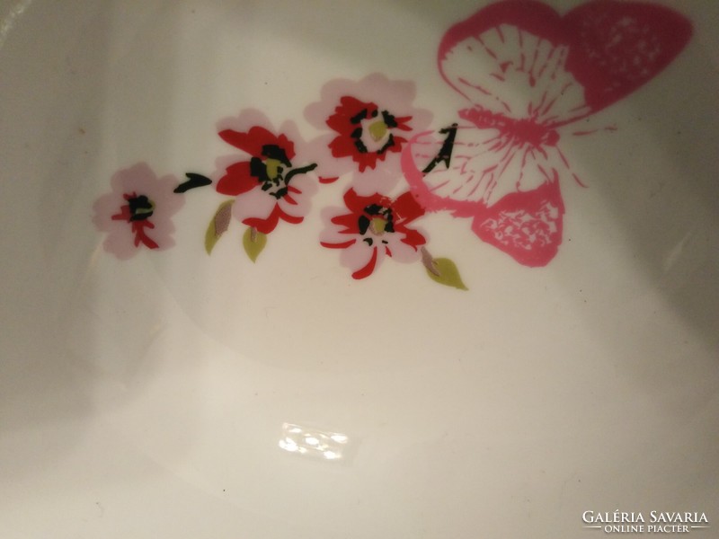 Porcelán müzlis tálka - lepkés, orchideás
