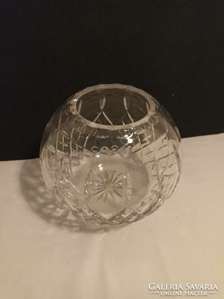 Lead crystal vase, 14 cm high, spherical