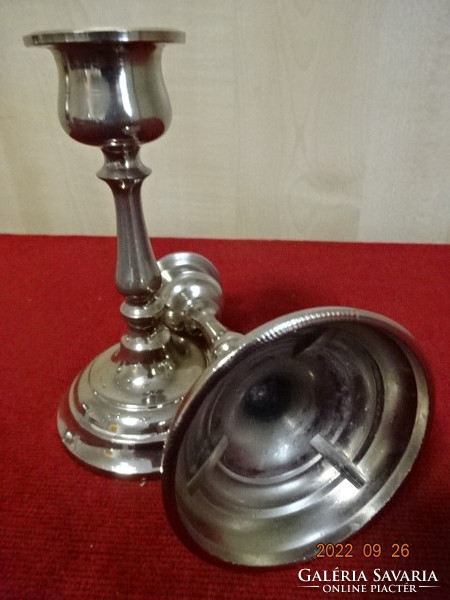 Silver-plated candle holder, height 12 cm. Two pieces for sale together. He has! Jokai.