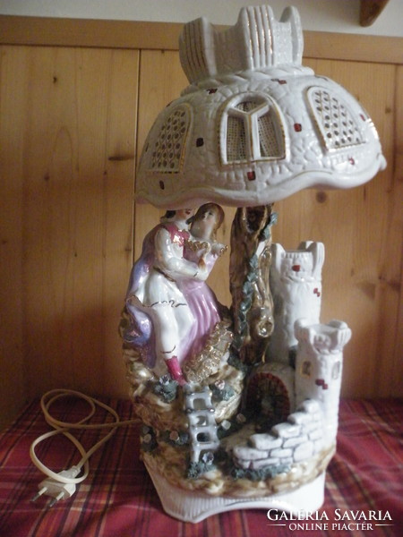 Roceram alba julia hand-painted Romanian porcelain large bedside lamp