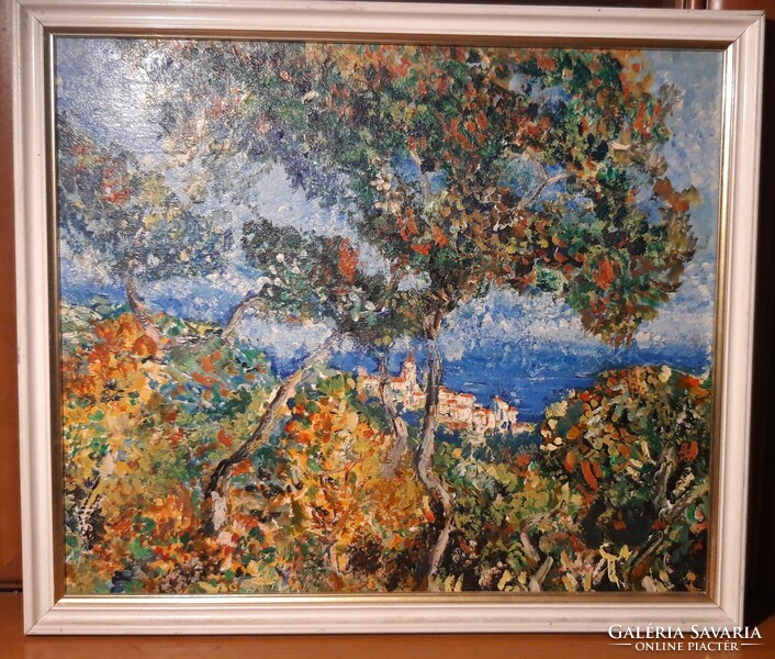 Mediterranean landscape - oil painting - 30 cm x 35 cm