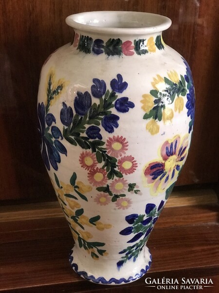 Large hand-painted floor lamp and vase