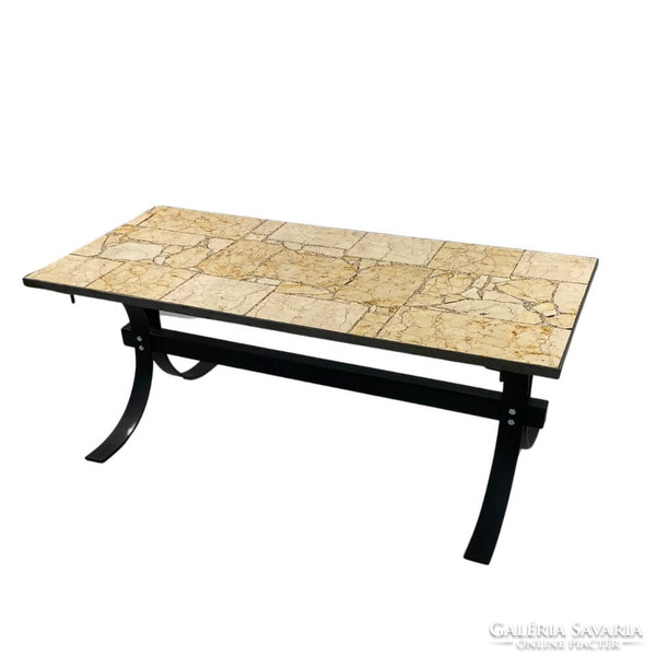 Industrial marble mosaic coffee table