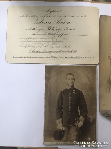 Békássy Imre kamarás , főhadnagy később ezredes családi fotója és báli meghívója Udvari Bálra 1902!!