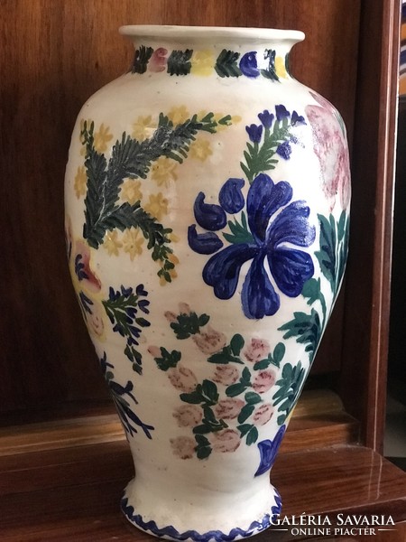 Large hand-painted floor lamp and vase