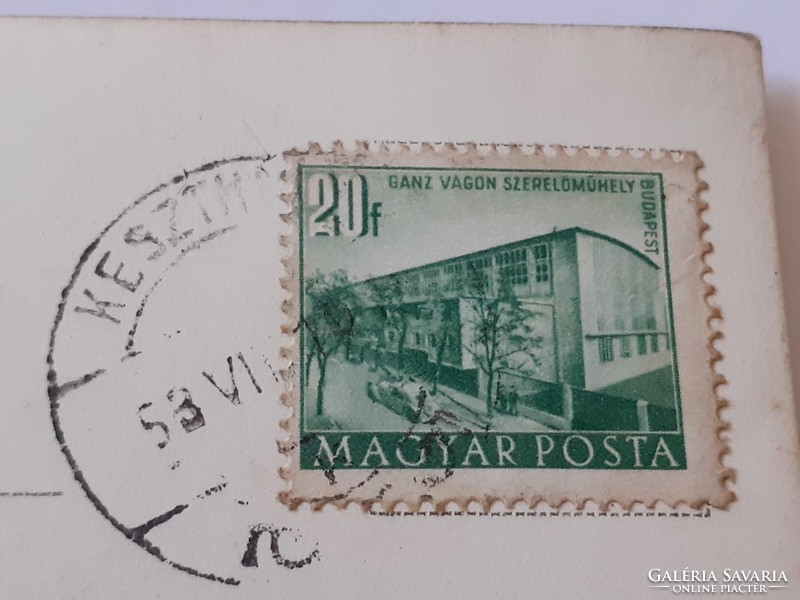 Régi Balatoni képeslap 1958 Keszthely fotó levelezőlap