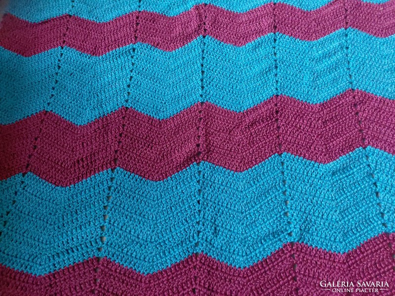 Crocheted, heavy 140 x 110 cm blanket, rug. 1850 G.