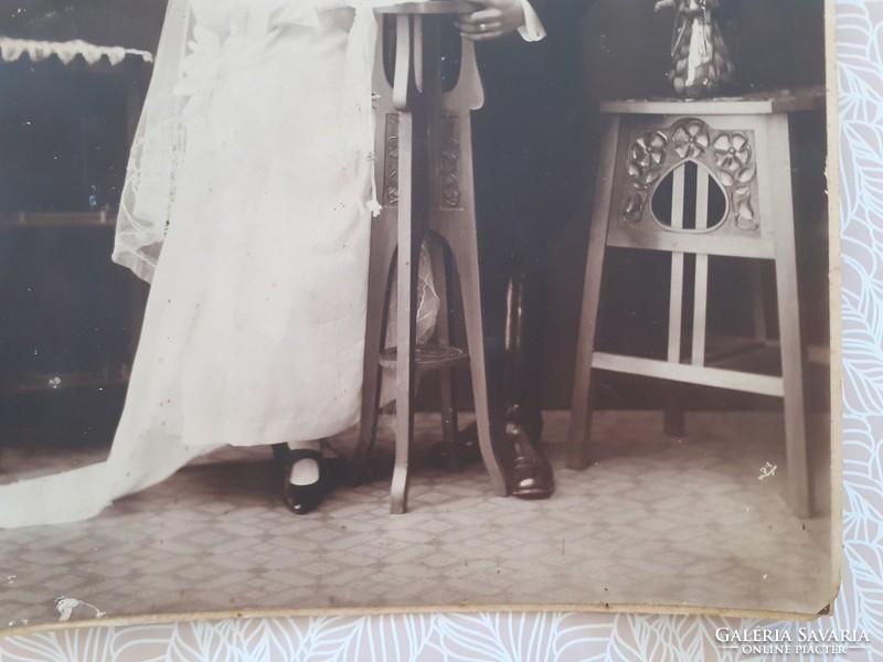 Old wedding photo circa 1930 bride groom photo