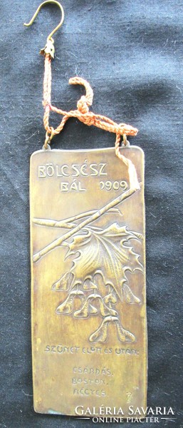 Art Nouveau copper table relief cover 1909 humanities ball