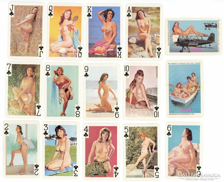 Erotikus Pin Up játékkártya a 60-70-es évekből.