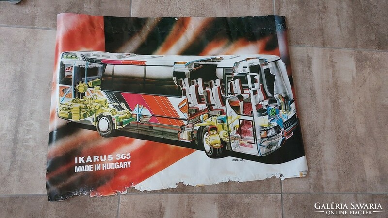 (K) rarity old Ikarus 365 poster! Worn, but in salvageable condition!